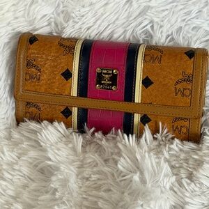 MCM Tan and Pink Women's Wallet